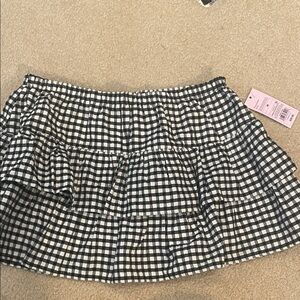 Black and White Gingham Ruffle Skirt